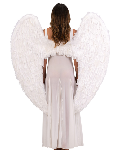 Ailes blanches en plumes h. env. 120x120 cm dans un sachet