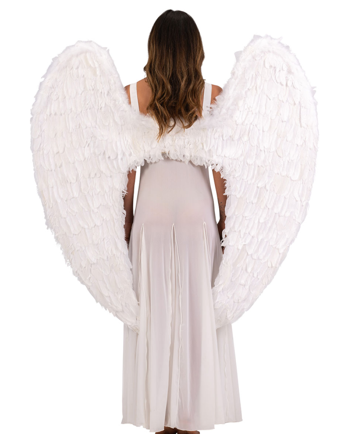 Ailes blanches en plumes h. env. 120x120 cm dans un sachet