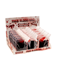 Sangre falsa en bolsa de unos 30 ml en expositor