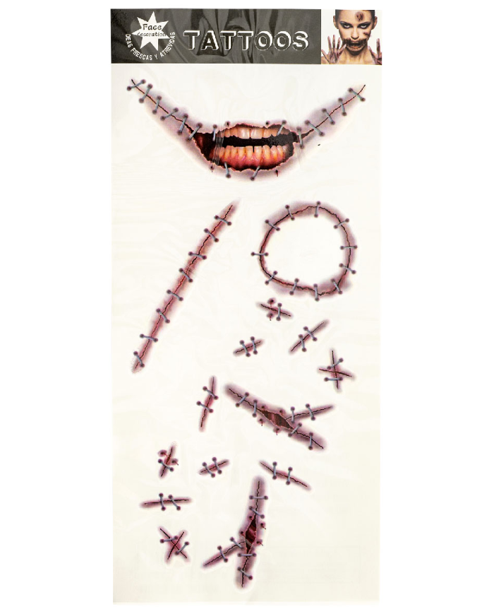 Carpeta tatuajes de cicatrices en bolsa sobre cartoncillo