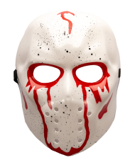 Bloody plastic hockey mask w/header