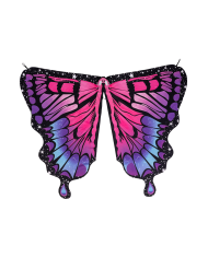 Butterfly pink and blue fabric wings h.cm.145x85 ca. for adult in bag