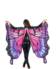 Ailes papillon pour adulte en tissu rose et bleu clair h. env. 145x85 cm. dans un sachet
