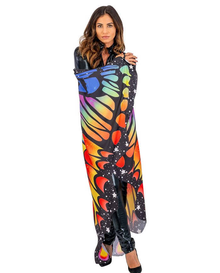 Butterfly multicolor fabric wings h.cm.145x85 ca. for adult in bag