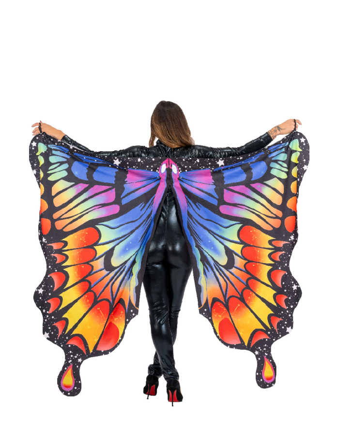 Butterfly multicolor fabric wings h.cm.145x85 ca. for adult in bag