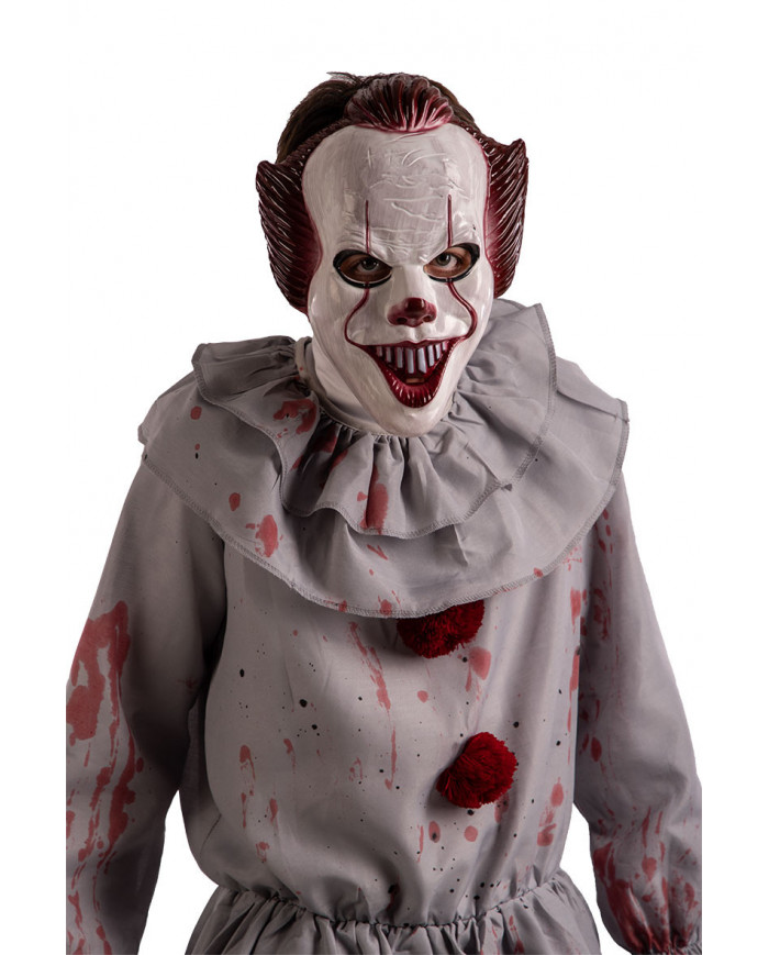 Maschera da clown cattivo, in plastica rigida, adatta per