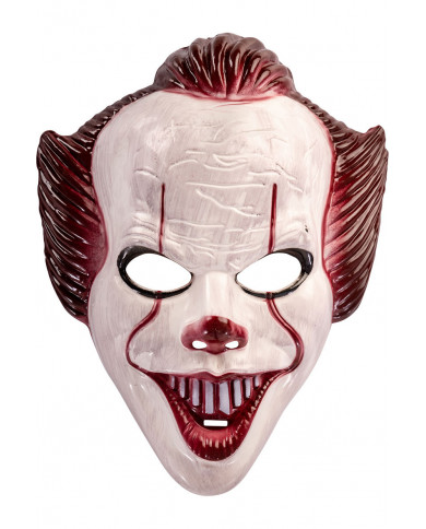 Maschera da clown cattivo, in plastica rigida, adatta per