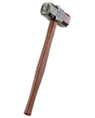 Massue sanglante en plastique l. env. 53 cm avec étiquette volante / étiquette