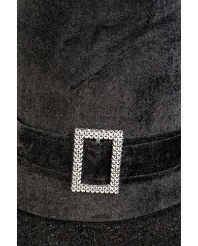 Giant black velvet witch hat w/buckle h.cm.50 x diam.65 w/header