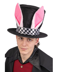 Sombrero con orejas de conejo de tela de unos 20 cm con etiqueta colgante/etiqueta adhesiva