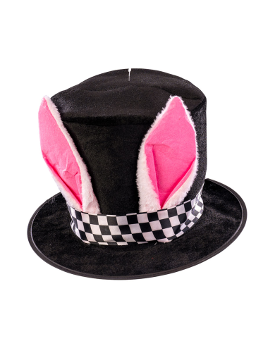 Cappello con orecchie coniglio in tessuto h cm. 20 ca con cartellino/etichetta