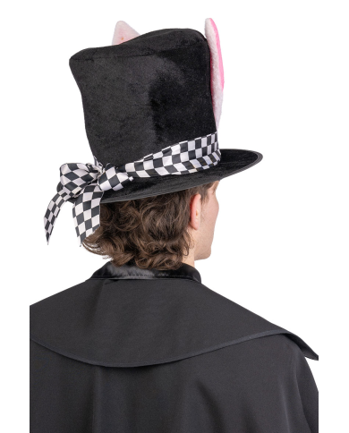 Chapeau avec oreilles de lapin en tissu h. env. 20 cm avec étiquette volante / étiquette