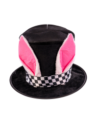 Chapeau avec oreilles de lapin en tissu h. env. 20 cm avec étiquette volante / étiquette