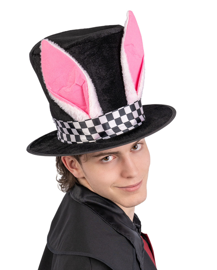 Fabric rabbit ears hat h.cm. 20 with hangtag/label