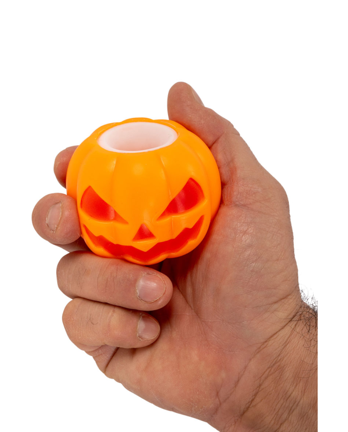 Anti-Stress-Kürbis aus Gummi Durchm. ca. 7 cm versch. Mod. in Aussteller