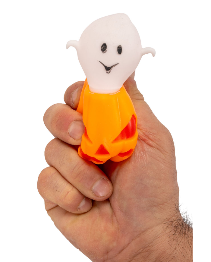 Anti-Stress-Kürbis aus Gummi Durchm. ca. 7 cm versch. Mod. in Aussteller