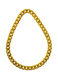 Goldfarbene Halskette aus Kunststoff mit Aufhänger