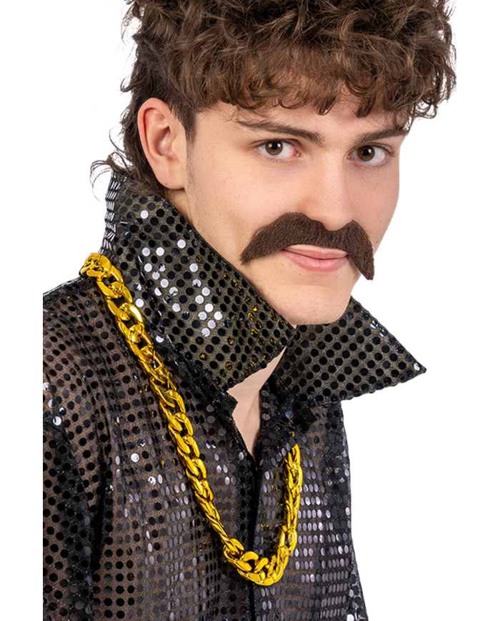 Collar dorado de plástico con solapa de cartón