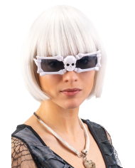 Halloween-Brille mit Skelettknochen auf Pappkarton