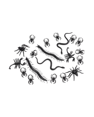 Animaux effrayants Halloween 20 pcs en plastique dans un sachet avec étiquette ferme-sachet