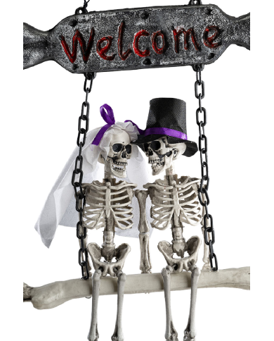 Adornos de esqueletos de tobogán para colgar de unos 60 cm de altura x 40 cm de longitud con etiqueta colgante/etiqueta...