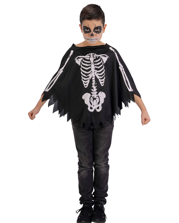 Poncho de esqueleto de jersey, talla única, de unos 55 cm de longitud en bolsa con percha