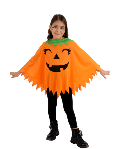 Poncho kleiner Kürbis aus Jersey Einheitsgröße L. ca. 55 cm in Beutel mit Haken