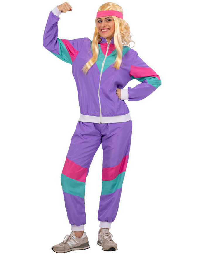 Disfraz mono morado disco años 80 y 90 talla única (S/L) en bolsa con percha