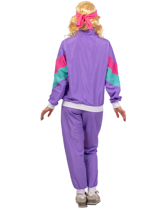 Disfraz mono morado disco años 80 y 90 talla única (S/L) en bolsa con percha