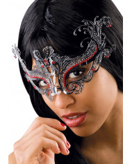 Maschera di Carnevale ricamata, mezzo visto, color grigio