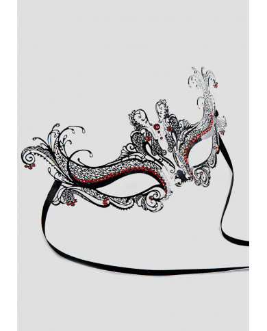 Maschera di Carnevale ricamata, mezzo visto, color grigio
