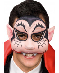 Fabric vampire chinless mask for children with spiderwebs