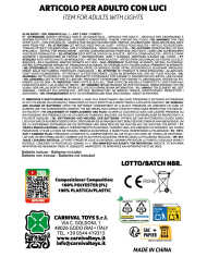 Horror-Dekorationskürbis mit leuchtenden Augen H. cm 25 ca. (Batterien enthalten) mit Pappschild/Etikett