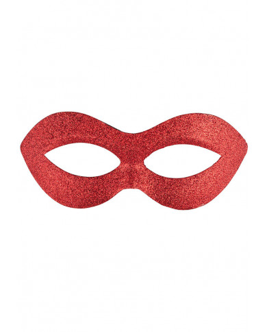 Red glittered plastic eyemask, ideal for Christmas or New