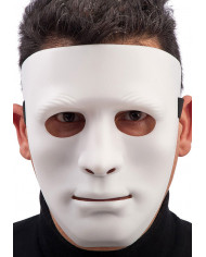 White plastic mask like the ruthless Michael Myers one, the