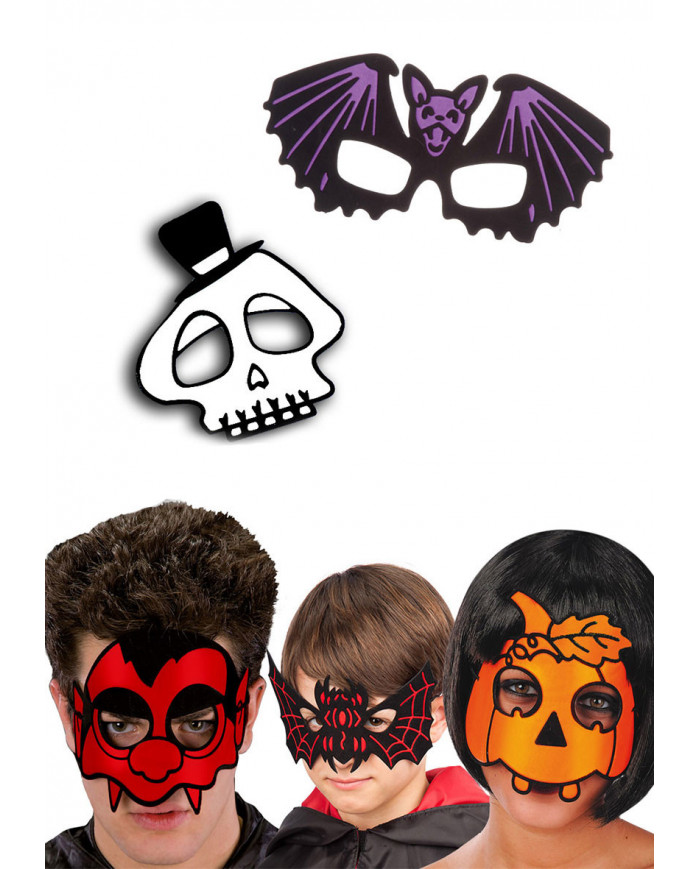 Demi-masque en tissu modÃ¨les assortis dans une pochette avec carte