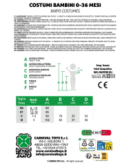 Costume ape baby con cappuccio tg.II in busta con gancio