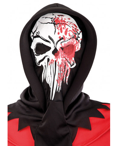 Bloody Skeleton Mask In Fabric With Hood, With Header