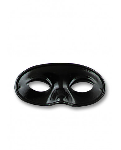 Maschera domino in plastica nera lucida, dimensione bambino.