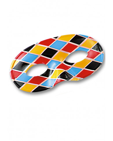 Maschera domino Arlecchino in plastica lucida. Adatta a