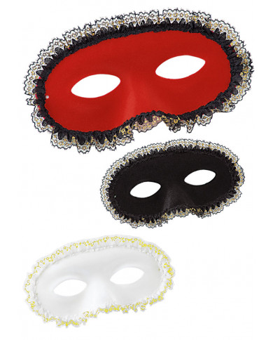 Maschere domino in plastica scamosciata nei colori assortiti