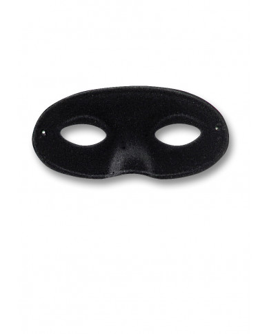 Demi-masque de daim de taille grande noir avec Ã©tiquette volante /