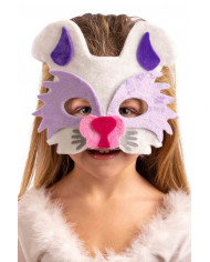 Maschera da coniglietto realizzata in vellutino bianco, con
