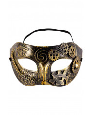 Beautiful golden half face mask, made of rigid plastic and
