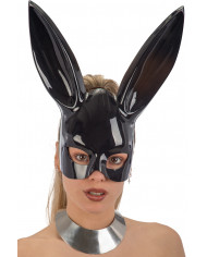 Maschera da coniglietta, di colore nero, realizzata in plastica
