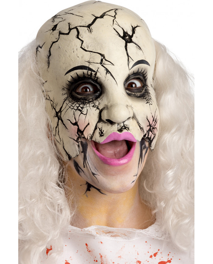 Chinless mask in latex depicting the face of a woman with