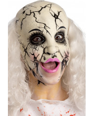 Chinless mask in latex depicting the face of a woman with