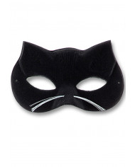 Black flocked cat domino with whiskers. Ideal to become a