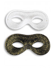 Antifaz de ante con purpurina de colores surtidos con etiqueta