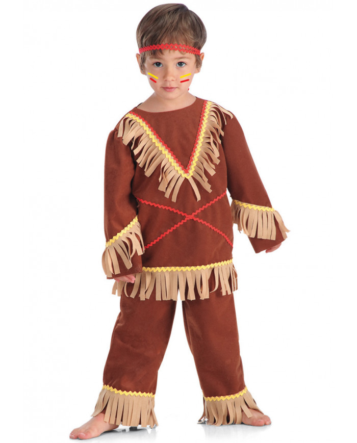 Indian costume for kid with velvet coat and pants with fringes